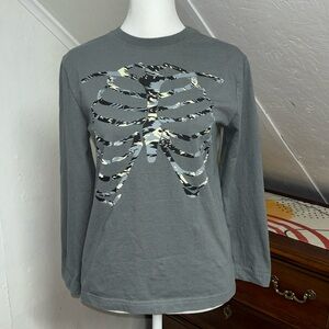 Target Boys Skeleton T-Shirt Long Sleeve Medium‎ (8-10)  perfect for Halloween